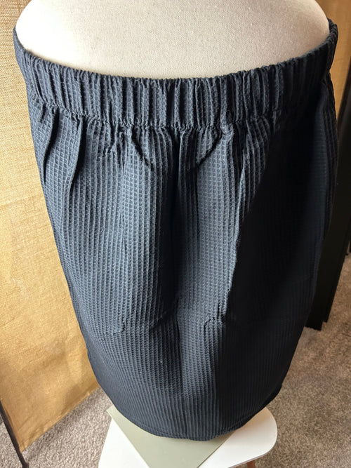 Black Waffle Wrap Towel - Greek Letters in Red Delta Sigma Theta  in