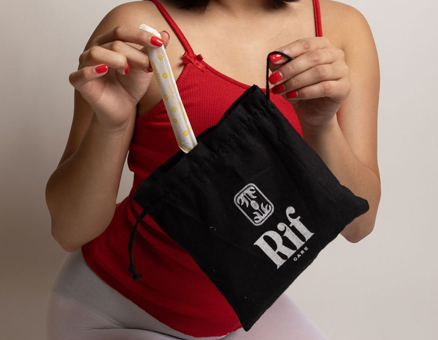 Rif Care Black Cotton Drawstring Bags