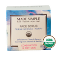 Frankincense Poppy Seed Face Scrub for Combination/Dry Skin - Certified Organic, Vegan & Cruelty-free