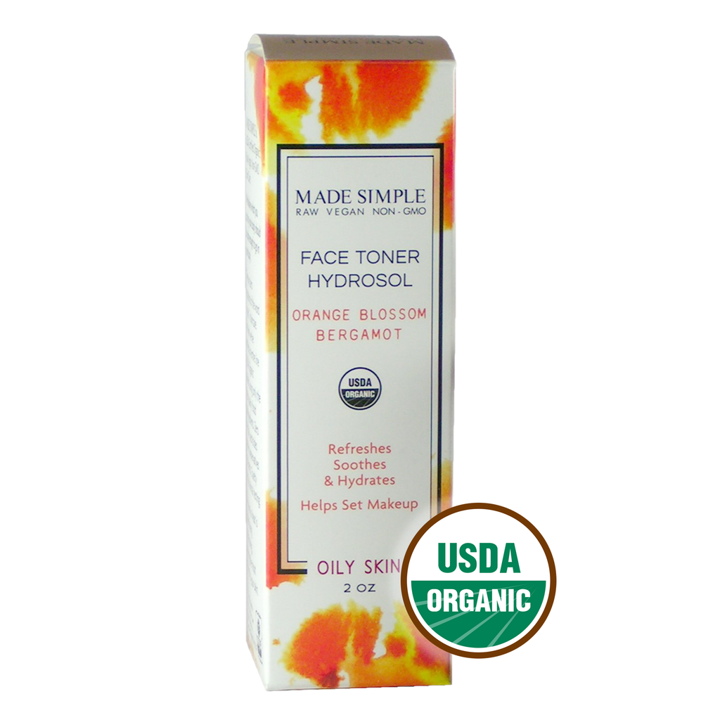 Orange Blossom Bergamot Face Toner for Oily Skin - Certified Organic, Vegan & Cruelty-free
